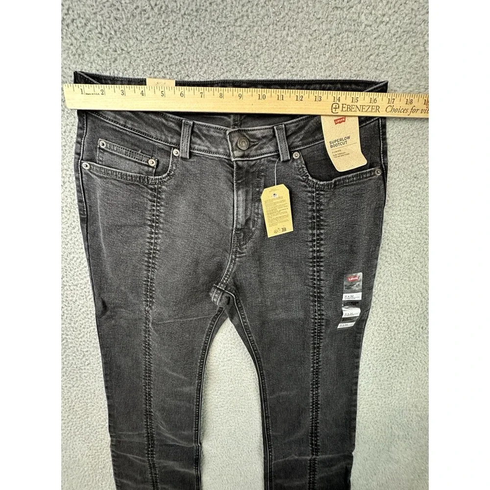 Levi's Superlow Bootcut Seamed Jeans Black 31X32 NWT